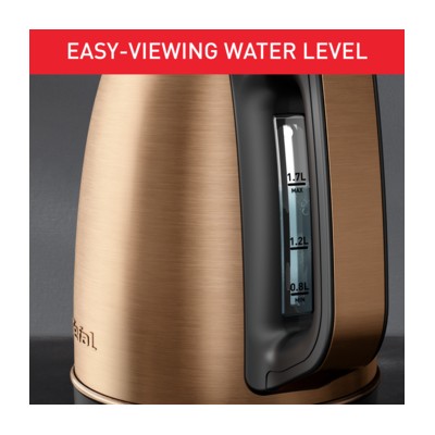 Електрочайник Tefal Coppertinto 1.7л, Strix, нержавіюча сталь, бронзовий (KI280G10)