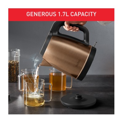 Електрочайник Tefal Coppertinto 1.7л, Strix, нержавіюча сталь, бронзовий (KI280G10)
