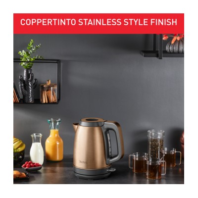 Електрочайник Tefal Coppertinto 1.7л, Strix, нержавіюча сталь, бронзовий (KI280G10)