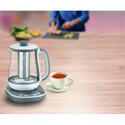 Електрочайник Tefal Tastea tea maker 1.5л, скло, заварник, біло-сірий (BJ551B10) Електрочайник Tefal Tastea tea maker 1.5л, скло, заварник, біло-сірий (BJ551B10)