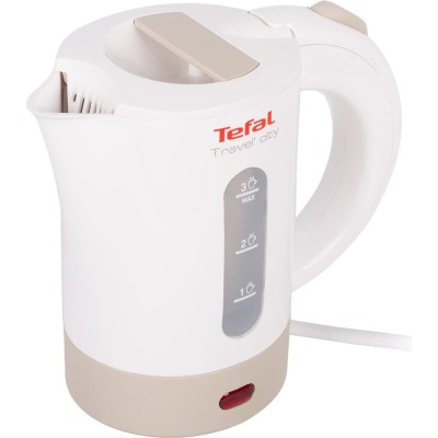 Електрочайник Tefal Travel-o-city 0.5л, Strix, пластик, в комплекті 2 склянки + 2ложки, біло-бежевий (KO120130) Електрочайник Tefal Travel-o-city 0.5л, Strix, пластик, в комплекті 2 склянки + 2ложки, біло-бежевий (KO120130)