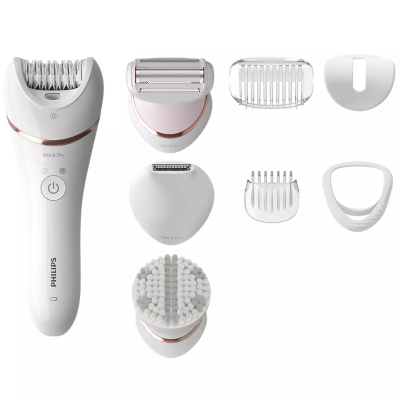 Епілятор Philips 8000 series дисковий, акумул., пінцет.-32, волог.+сух., насадок-7, футляр, білий (BRE735/00) Епілятор Philips 8000 series дисковий, акумул., пінцет.-32, волог.+сух., насадок-7, футляр, білий (BRE735/00)