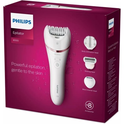 Епілятор Philips 8000 series дисковий, акумул., пінцет.-32, волог.+сух., насадок-7, футляр, білий (BRE735/00) Епілятор Philips 8000 series дисковий, акумул., пінцет.-32, волог.+сух., насадок-7, футляр, білий (BRE735/00)
