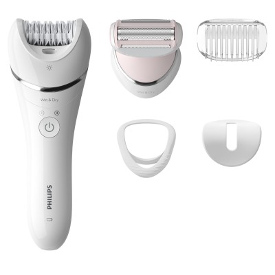 Епілятор Philips 8000 series дисковий, акумуляторний , пінцет.-32, волог.+сух., насадок-4, з підсвіткою, білий (BRE710/00) Епілятор Philips 8000 series дисковий, акумуляторний , пінцет.-32, волог.+сух., насадок-4, з підсвіткою, білий (BRE710/00)