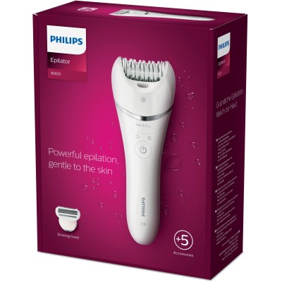 Епілятор Philips 8000 series дисковий, акумуляторний , пінцет.-32, волог.+сух., насадок-4, з підсвіткою, білий (BRE710/00) Епілятор Philips 8000 series дисковий, акумуляторний , пінцет.-32, волог.+сух., насадок-4, з підсвіткою, білий (BRE710/00)