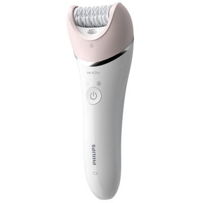 Епілятор Philips 8000 series дисковий, акумуляторний , пінцет.-32, волог.+сух., насадок-6, з підсвіткою, біло-рожевий (BRE721/00 Епілятор Philips 8000 series дисковий, акумуляторний , пінцет.-32, волог.+сух., насадок-6, з підсвіткою, біло-рожевий (BRE721/00
