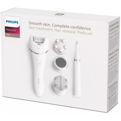 Епілятор Philips Beauty Set Series 9000 дисковий, акумуляторний , пінцет.-32, волог.+сух., насадок-8, футляр, пінцет, тример, бі Епілятор Philips Beauty Set Series 9000 дисковий, акумуляторний , пінцет.-32, волог.+сух., насадок-8, футляр, пінцет, тример, бі