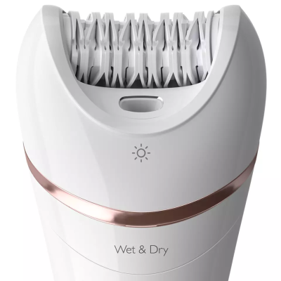 Епілятор Philips Epilator Series 8000 дисковий, акумуляторний , пінцет.-32, волог.+сух., насадок-5, біло-рожевий (BRE730/10) Епілятор Philips Epilator Series 8000 дисковий, акумуляторний , пінцет.-32, волог.+сух., насадок-5, біло-рожевий (BRE730/10)