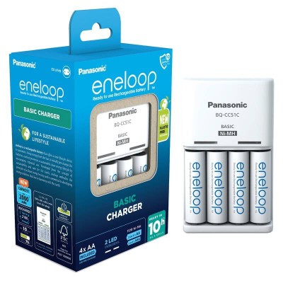 Зарядний пристрій Basic Charger+ Акумулятор Eneloop NI-MH AA 2000 мАг, 4 шт. (K-KJ51MCD40E) Зарядний пристрій Basic Charger+ Акумулятор Eneloop NI-MH AA 2000 мАг, 4 шт. (K-KJ51MCD40E)