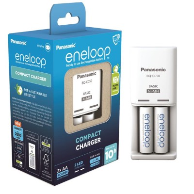 Зарядний пристрій Compact Charger+ Акумулятор Eneloop NI-MH AA 2000 мАг, 2 шт. (K-KJ50MCD20E) Зарядний пристрій Compact Charger+ Акумулятор Eneloop NI-MH AA 2000 мАг, 2 шт. (K-KJ50MCD20E)