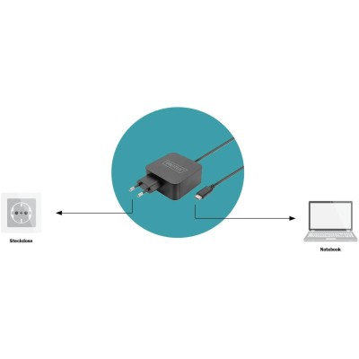 Зарядний пристрій DIGITUS notebook USB-C, 65W (DA-10071) Зарядний пристрій DIGITUS notebook USB-C, 65W (DA-10071)
