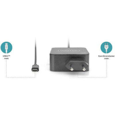 Зарядний пристрій DIGITUS notebook USB-C, 65W (DA-10071) Зарядний пристрій DIGITUS notebook USB-C, 65W (DA-10071)