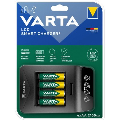 Зарядний пристрій Varta LCD Smart Plus Charger 4хNI MH AA2100 мА•год (57684101441) Зарядний пристрій Varta LCD Smart Plus Charger 4хNI MH AA2100 мА•год (57684101441)