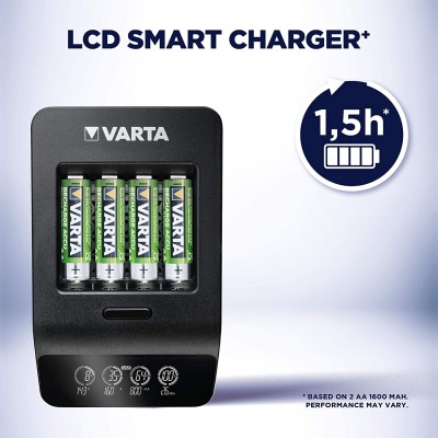Зарядний пристрій Varta LCD Smart Plus Charger 4хNI MH AA2100 мА•год (57684101441) Зарядний пристрій Varta LCD Smart Plus Charger 4хNI MH AA2100 мА•год (57684101441)