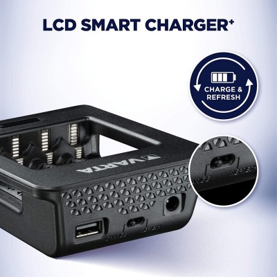 Зарядний пристрій Varta LCD Smart Plus Charger 4хNI MH AA2100 мА•год (57684101441) Зарядний пристрій Varta LCD Smart Plus Charger 4хNI MH AA2100 мА•год (57684101441)