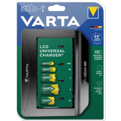 Зарядний пристрій Varta LCD Universal Charger Plus 4хAA/AAA/C/D, 1х9В (57688101401) Зарядний пристрій Varta LCD Universal Charger Plus 4хAA/AAA/C/D, 1х9В (57688101401)