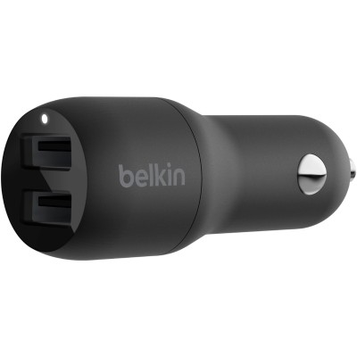 Зарядний пристрій автомобільний Belkin 24Вт 2хUSB-A, чорний (CCB001BTBK) Зарядний пристрій автомобільний Belkin 24Вт 2хUSB-A, чорний (CCB001BTBK)