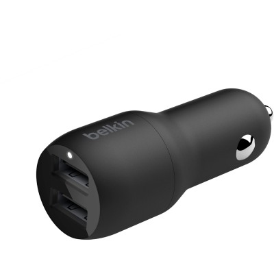 Зарядний пристрій автомобільний Belkin 24Вт 2хUSB-A, чорний (CCB001BTBK) Зарядний пристрій автомобільний Belkin 24Вт 2хUSB-A, чорний (CCB001BTBK)