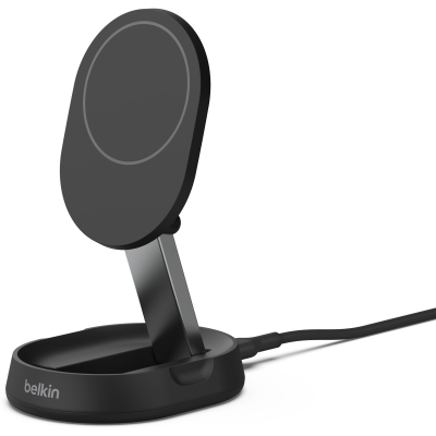 Зарядний пристрій бездротовий Belkin 15Вт Magnetic Stand Qi2, адаптер 20Вт USB-C, чорний (WIA008VFBK) Зарядний пристрій бездротовий Belkin 15Вт Magnetic Stand Qi2, адаптер 20Вт USB-C, чорний (WIA008VFBK)