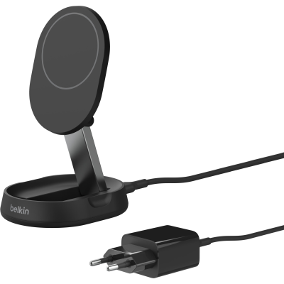 Зарядний пристрій бездротовий Belkin 15Вт Magnetic Stand Qi2, адаптер 20Вт USB-C, чорний (WIA008VFBK) Зарядний пристрій бездротовий Belkin 15Вт Magnetic Stand Qi2, адаптер 20Вт USB-C, чорний (WIA008VFBK)