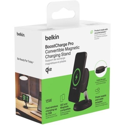 Зарядний пристрій бездротовий Belkin 15Вт Magnetic Stand Qi2, адаптер 20Вт USB-C, чорний (WIA008VFBK) Зарядний пристрій бездротовий Belkin 15Вт Magnetic Stand Qi2, адаптер 20Вт USB-C, чорний (WIA008VFBK)
