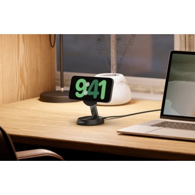 Зарядний пристрій бездротовий Belkin 15Вт Magnetic Stand Qi2, чорний (WIA008BTBK) Зарядний пристрій бездротовий Belkin 15Вт Magnetic Stand Qi2, чорний (WIA008BTBK)