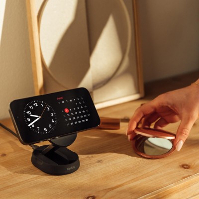 Зарядний пристрій бездротовий Belkin 15Вт Magnetic Stand Qi2, чорний (WIA008BTBK) Зарядний пристрій бездротовий Belkin 15Вт Magnetic Stand Qi2, чорний (WIA008BTBK)