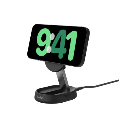 Зарядний пристрій бездротовий Belkin 15Вт Magnetic Stand Qi2, чорний (WIA008BTBK) Зарядний пристрій бездротовий Belkin 15Вт Magnetic Stand Qi2, чорний (WIA008BTBK)