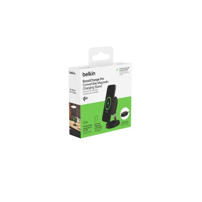Зарядний пристрій бездротовий Belkin 15Вт Magnetic Stand Qi2, чорний (WIA008BTBK) Зарядний пристрій бездротовий Belkin 15Вт Magnetic Stand Qi2, чорний (WIA008BTBK)
