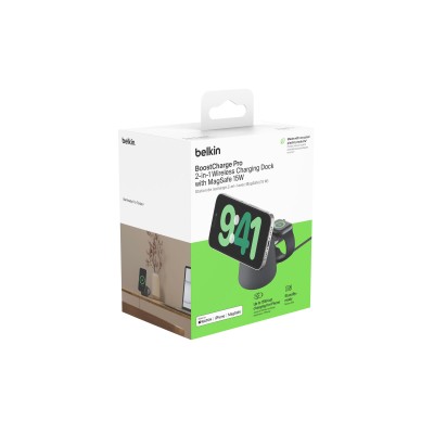Зарядний пристрій бездротовий Belkin 2в1 MagSafe iPhone/Watch/AirPods, Charcoal Mass (WIZ020VFH36) Зарядний пристрій бездротовий Belkin 2в1 MagSafe iPhone/Watch/AirPods, Charcoal Mass (WIZ020VFH36)