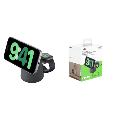 Зарядний пристрій бездротовий Belkin 2в1 MagSafe iPhone/Watch/AirPods, Charcoal Mass (WIZ020VFH36) Зарядний пристрій бездротовий Belkin 2в1 MagSafe iPhone/Watch/AirPods, Charcoal Mass (WIZ020VFH36)
