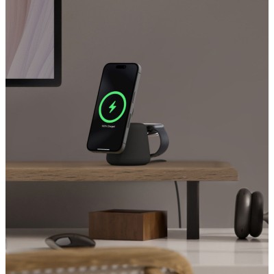 Зарядний пристрій бездротовий Belkin 2в1 MagSafe iPhone/Watch/AirPods, Charcoal Mass (WIZ020VFH36) Зарядний пристрій бездротовий Belkin 2в1 MagSafe iPhone/Watch/AirPods, Charcoal Mass (WIZ020VFH36)