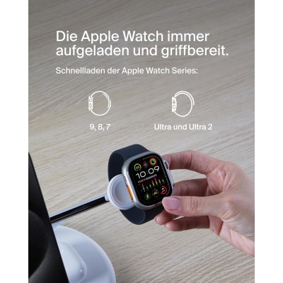 Зарядний пристрій бездротовий Belkin 3в1 Magnetic Adjustable Pad Qi2 15Вт, білий (WIZ023VFWH) Зарядний пристрій бездротовий Belkin 3в1 Magnetic Adjustable Pad Qi2 15Вт, білий (WIZ023VFWH)