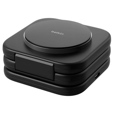 Зарядний пристрій бездротовий Belkin 3в1 Travel Pad Wireless Qi2 15Вт, чорний (WIZ024VFBK) Зарядний пристрій бездротовий Belkin 3в1 Travel Pad Wireless Qi2 15Вт, чорний (WIZ024VFBK)