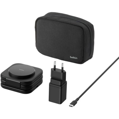 Зарядний пристрій бездротовий Belkin 3в1 Travel Pad Wireless Qi2 15Вт, чорний (WIZ024VFBK) Зарядний пристрій бездротовий Belkin 3в1 Travel Pad Wireless Qi2 15Вт, чорний (WIZ024VFBK)