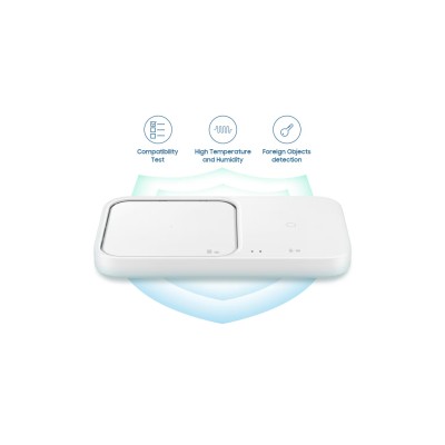 Зарядний пристрій бездротовий Samsung Duo 15Вт з блоком живлення, білий (EP-P5400TWEGEU)
