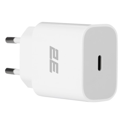 Зарядний пристрій мережевий 2E 20Вт USB-C PD, білий (2E-WC1USBC20W-W) Зарядний пристрій мережевий 2E 20Вт USB-C PD, білий (2E-WC1USBC20W-W)
