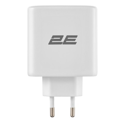 Зарядний пристрій мережевий 2E 65Вт GaN 2хUSB-C/USB-A, PD/QC, білий (2E-WC3USB65W-W) Зарядний пристрій мережевий 2E 65Вт GaN 2хUSB-C/USB-A, PD/QC, білий (2E-WC3USB65W-W)