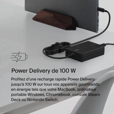 Зарядний пристрій мережевий Belkin 100Вт USB-С GAN PD PPS, кабель USB-C 2м, чорний OEM (INC016VFBK) Зарядний пристрій мережевий Belkin 100Вт USB-С GAN PD PPS, кабель USB-C 2м, чорний OEM (INC016VFBK)