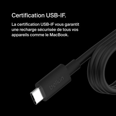 Зарядний пристрій мережевий Belkin 100Вт USB-С GAN PD PPS, кабель USB-C 2м, чорний OEM (INC016VFBK) Зарядний пристрій мережевий Belkin 100Вт USB-С GAN PD PPS, кабель USB-C 2м, чорний OEM (INC016VFBK)