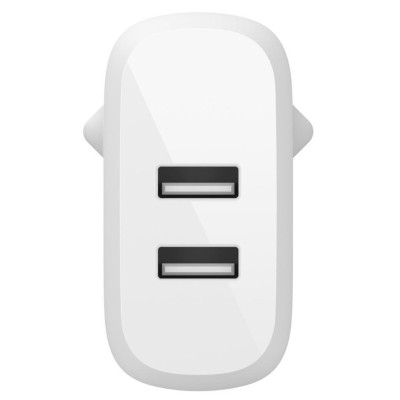 Зарядний пристрій мережевий Belkin 24Вт 2хUSB-A, білий (WCB002VFWH) Зарядний пристрій мережевий Belkin 24Вт 2хUSB-A, білий (WCB002VFWH)