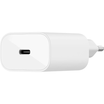 Зарядний пристрій мережевий Belkin 25Вт USB-С PD PPS, кабель USB-С > Lightning, 1м, PVC, білий (WCA004VF1MWH-B5) Зарядний пристрій мережевий Belkin 25Вт USB-С PD PPS, кабель USB-С > Lightning, 1м, PVC, білий (WCA004VF1MWH-B5)