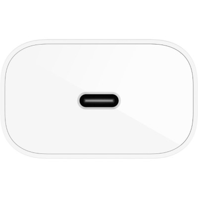 Зарядний пристрій мережевий Belkin 25Вт USB-С PD PPS, кабель USB-С > Lightning, 1м, PVC, білий (WCA004VF1MWH-B5) Зарядний пристрій мережевий Belkin 25Вт USB-С PD PPS, кабель USB-С > Lightning, 1м, PVC, білий (WCA004VF1MWH-B5)