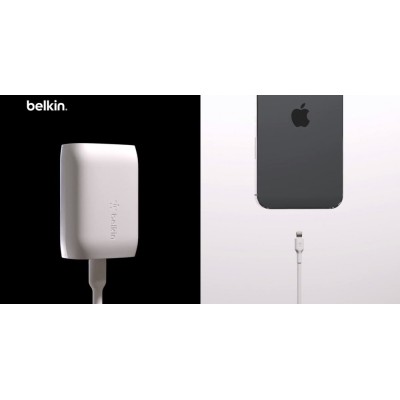 Зарядний пристрій мережевий Belkin 30Вт USB-С GAN PD PPS, білий (WCA005VFWH) Зарядний пристрій мережевий Belkin 30Вт USB-С GAN PD PPS, білий (WCA005VFWH)