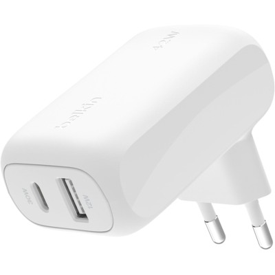 Зарядний пристрій мережевий Belkin 42Вт USB-C PD PPS 30Вт, USB-A 12Вт, білий (WCB009VFWH) Зарядний пристрій мережевий Belkin 42Вт USB-C PD PPS 30Вт, USB-A 12Вт, білий (WCB009VFWH)
