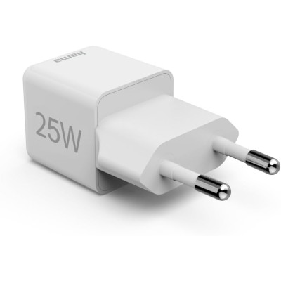 Зарядний пристрій мережевий Hama 25Вт USB-С, PD, білий Зарядний пристрій мережевий Hama 25Вт USB-С, PD, білий