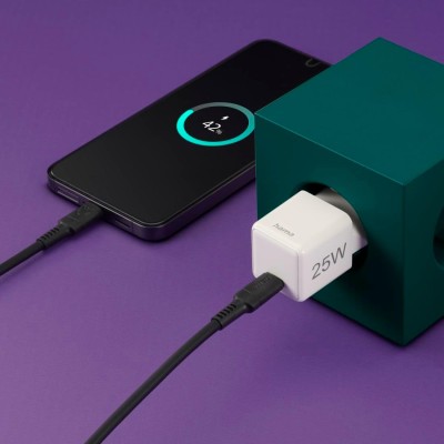 Зарядний пристрій мережевий Hama 25Вт USB-С, PD, білий Зарядний пристрій мережевий Hama 25Вт USB-С, PD, білий