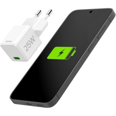 Зарядний пристрій мережевий Hama 25Вт USB-С, PD, білий Зарядний пристрій мережевий Hama 25Вт USB-С, PD, білий