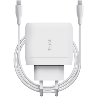 Зарядний пристрій мережевий Trust Maxo 65Вт, USB-C PD, білий (25139_TRUST) Зарядний пристрій мережевий Trust Maxo 65Вт, USB-C PD, білий (25139_TRUST)
