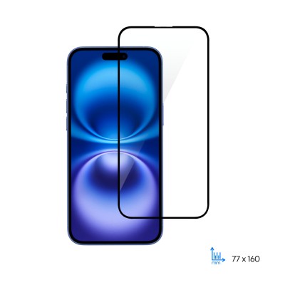 Захисне скло 2E для Apple iPhone 16 Plus(6.7), 2.5D FCFG, (1 Pack), чорна рамка (2E-IP-16PL-6.7-SMFCFG-BB)